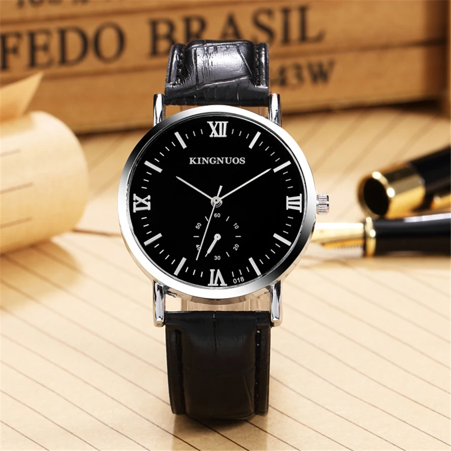 KINGNUOS кварцевые наручные часы для мужчин модные Имитационные маленькие