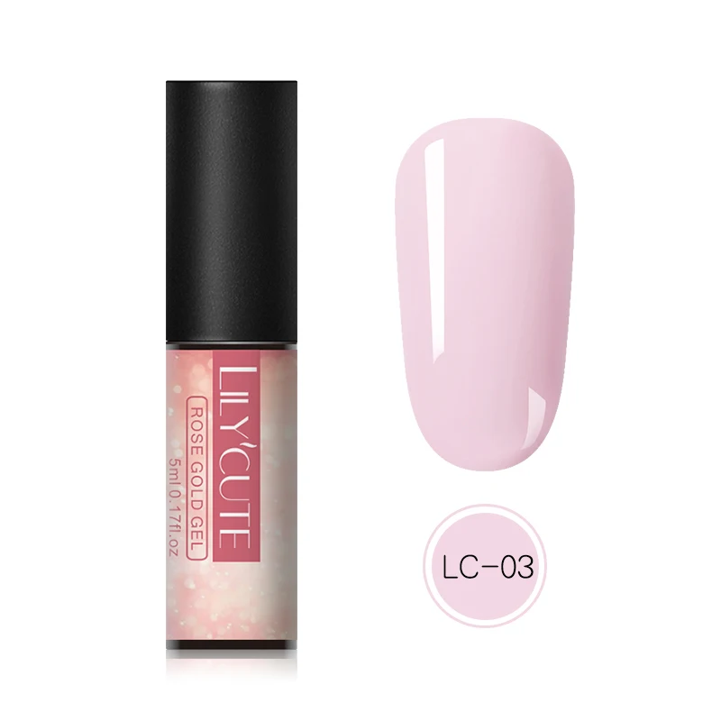LC-03 LILYCUTE 5 мл розовый золотистый Гель-лак для ногтей Bling гель для ногтей с блестками розовый замочить от маникюра УФ Гель-лак для ногтей - Цвет: LC-03