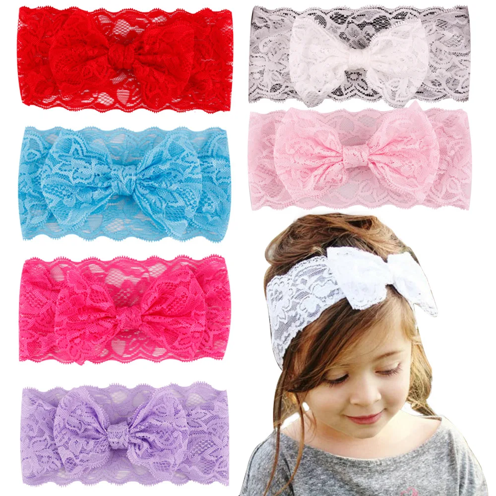 Baby Hair Accessories Toddler Cute Girl Kids Bow Hairband Turban Headband Headwear Lace Bowknot Girls Hairband