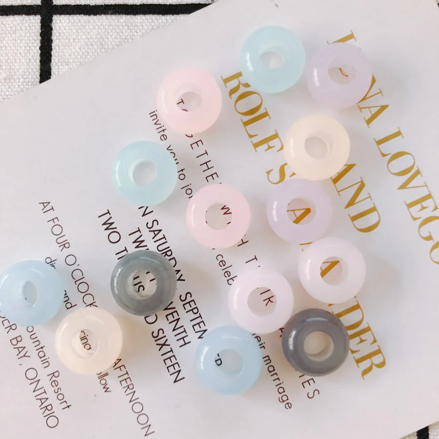 

20 pieces/batch acrylic bulk color transparent large hole round ear decorative accessories other materials