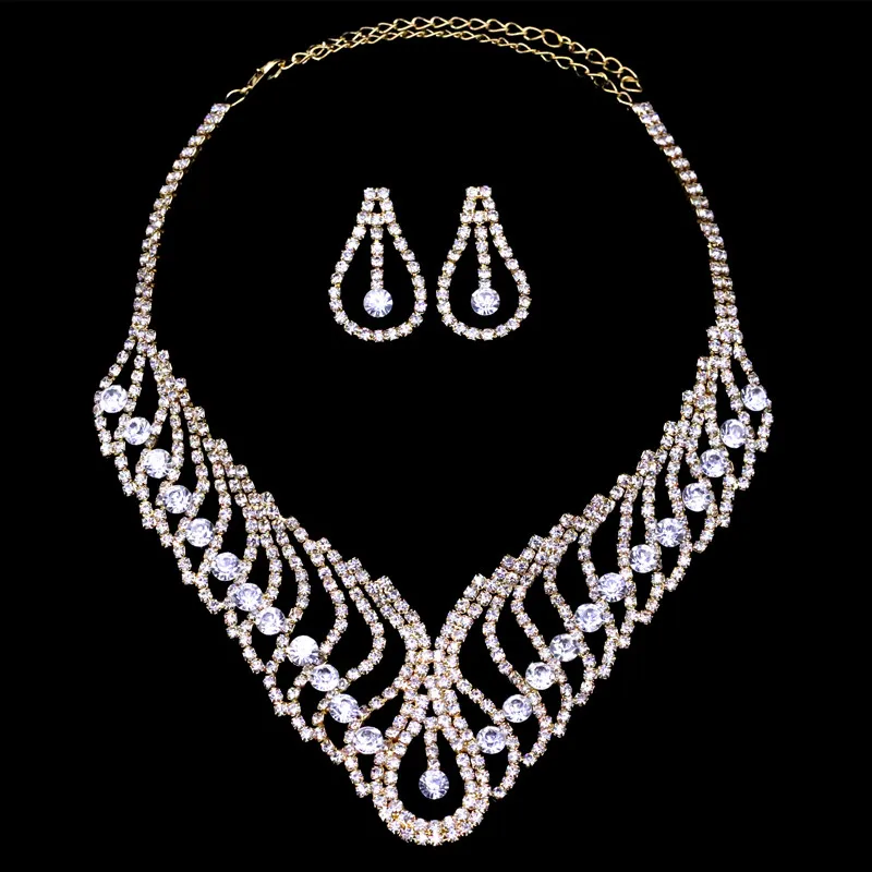 HanCheng свадебное роскошное стразовое Массивное колье с разноцветными кристаллами