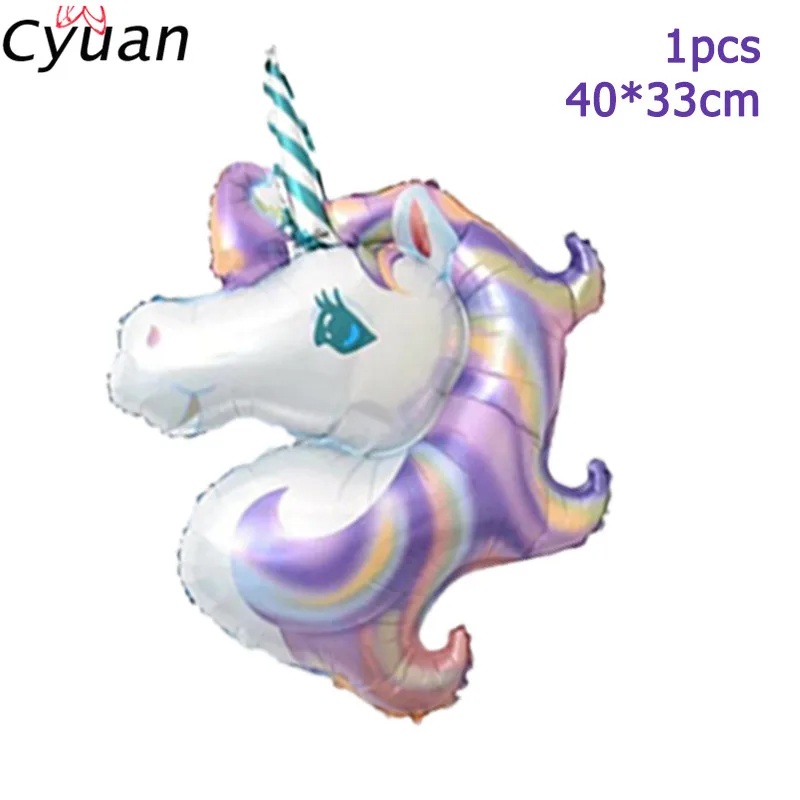 1Pcs Style 1 Cyuan праздничные шарики с единорогом дети с днем рождения партия латексные шары Unicornio Globo для детей первый день рождения Шары поставки - Цвет: 1Pcs Style 1