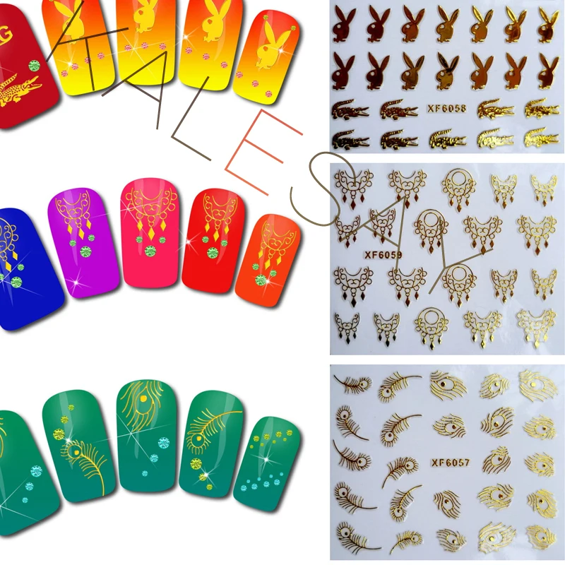 3D Luxury Nail Stickers Art Decoration DIY Butterfly Back Glue Sticker Manicure Accessories Design Cat Nails Decals | Красота и