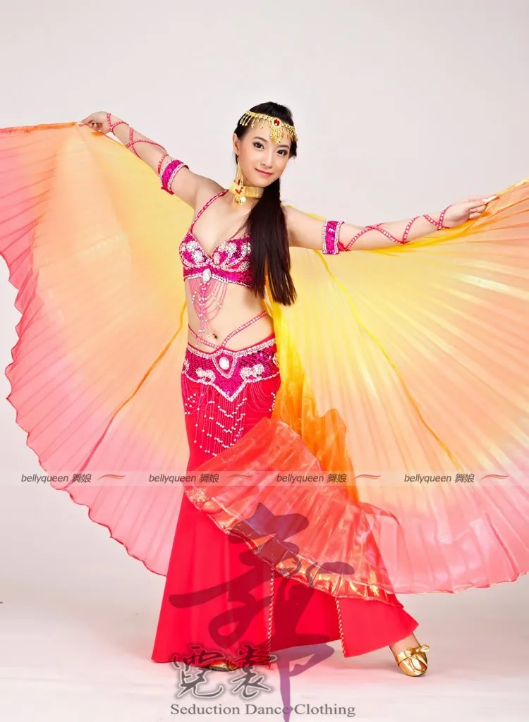 Яркие крылья для танца живота прозрачные цветные трех цветов реквизит сцены без