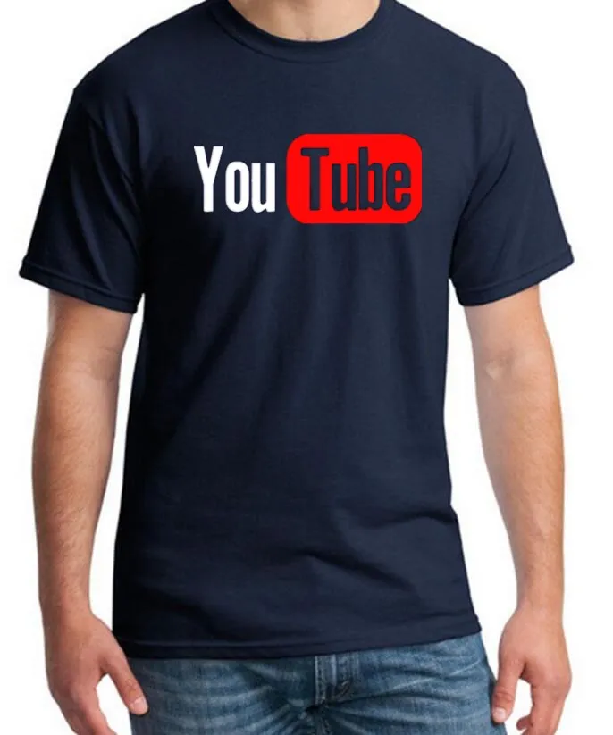 Черная хлопковая Футболка с логотипом Youtube Мужская футболка 4XL You Tube роскошная