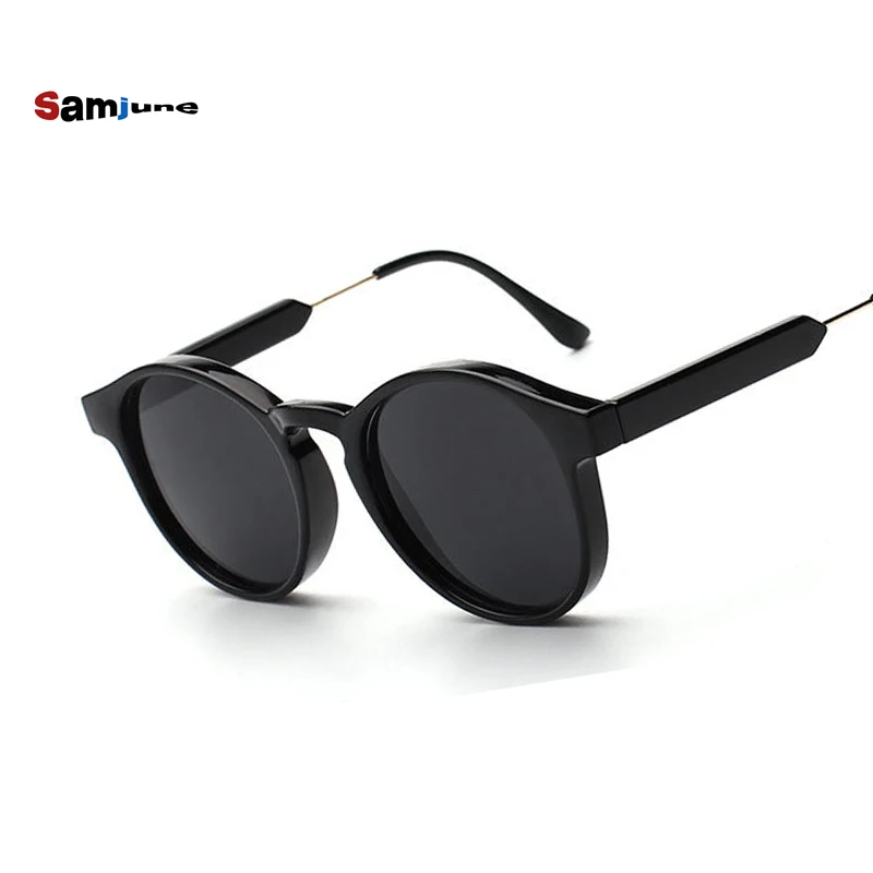 Женские круглые солнцезащитные очки Samjune высококачественные зеркальные с