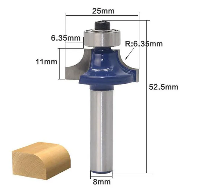 4 шт./компл. 8 мм хвостовик концевые фрезы с закругленными концами подшипник Dovetail