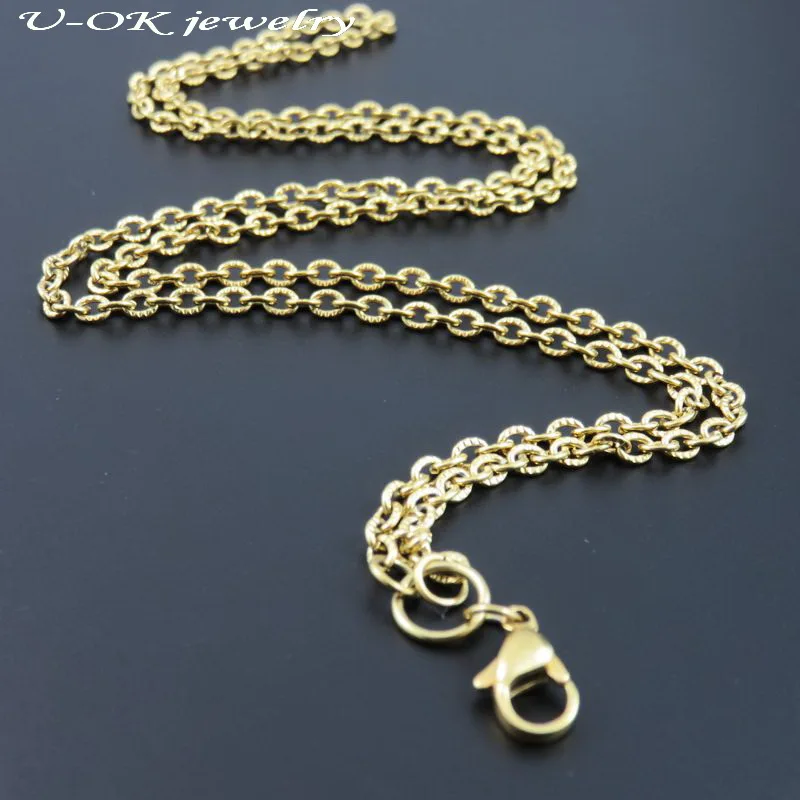 Золотистая плавающая цепочка медальон модная классическая из нержавеющей стали