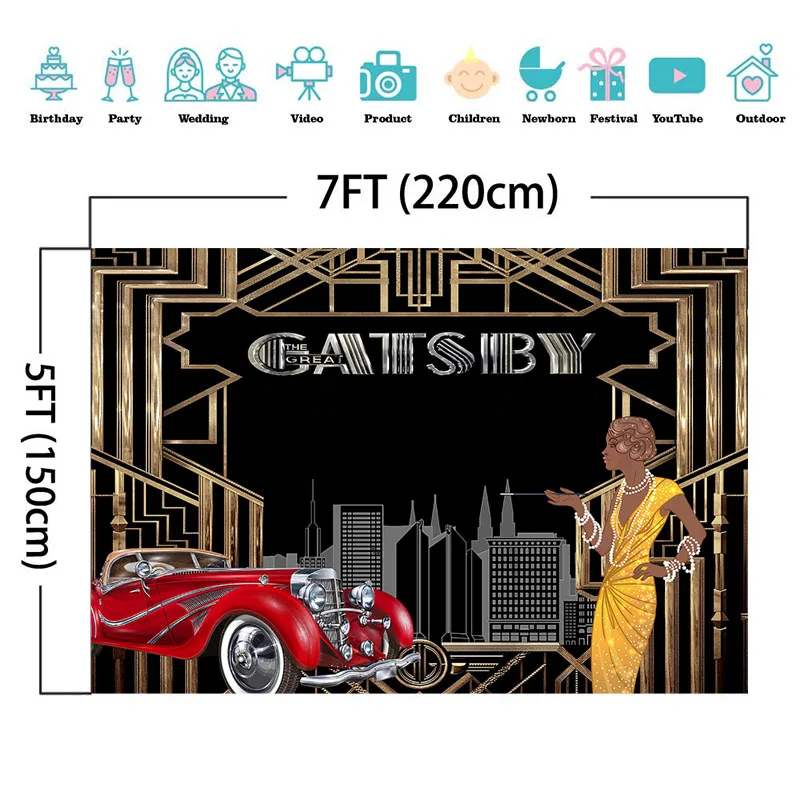 NeoBack Great Gatsby фон для фотосъемки роскошный автомобиль Ретро Девушка Flapper Гэтсби