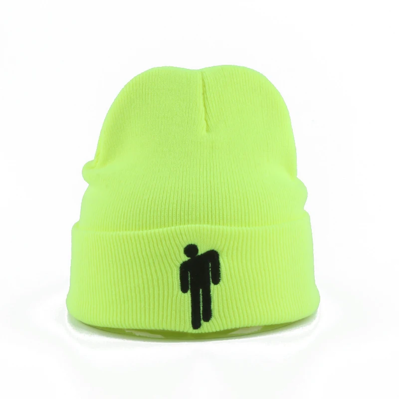 Новая модная вязаная шапка Billie Eilish с вышивкой gorro для женщин и мужчин, толстая вязаная зимняя шапка Harajuku в стиле хип-хоп Skullies Beanies