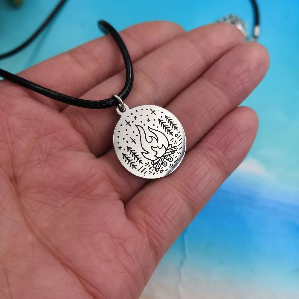 SanLan 1 шт ожерелье CAMPFIRE Camper Camp Fire Charm под звездами туристический шатер подарок для