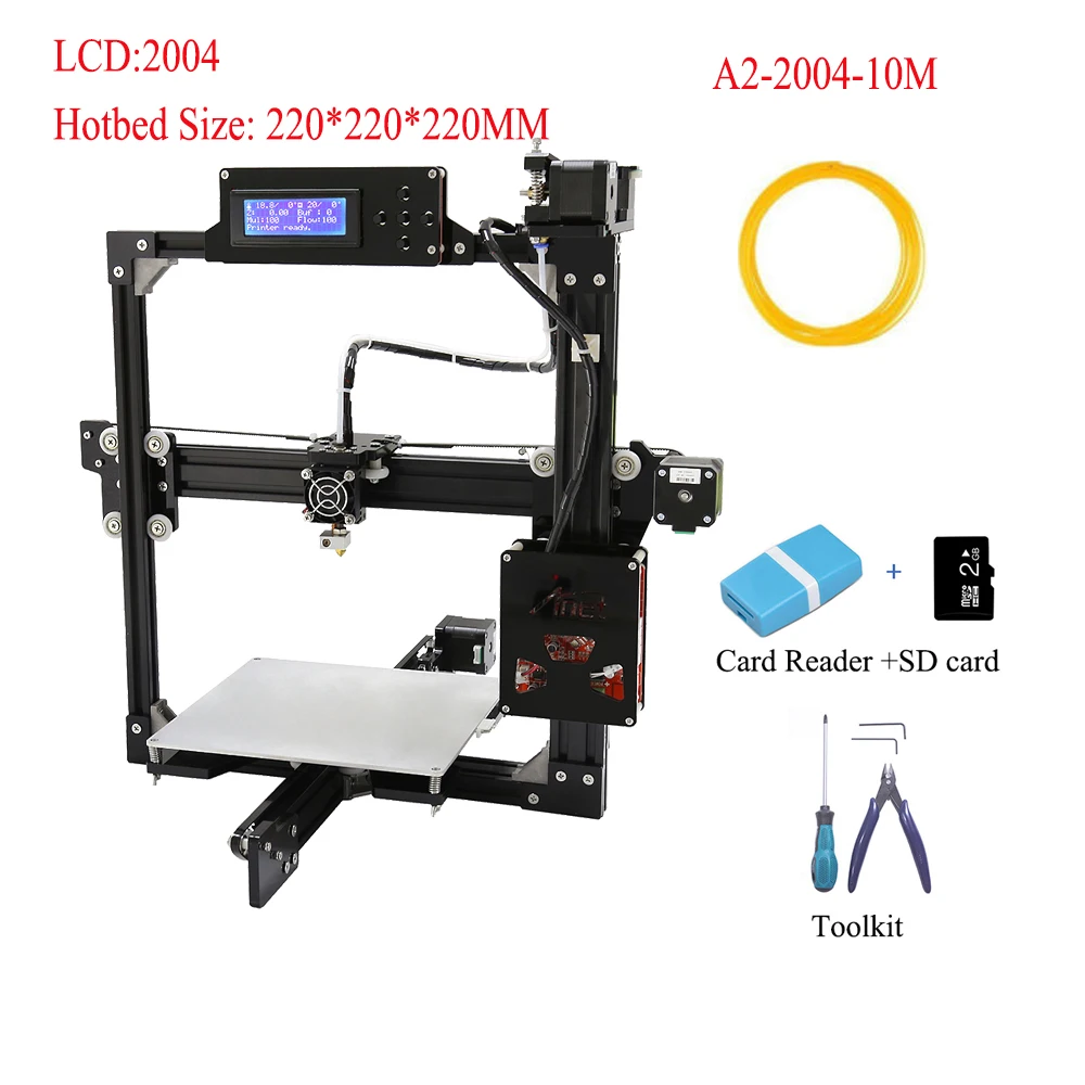 Anet A2 металлическая рамка простая сборка 3d принтер машина lcd 2004/12864 дополнительный DIY 3d принтер комплект Авто-выравнивание части Impressora 3d