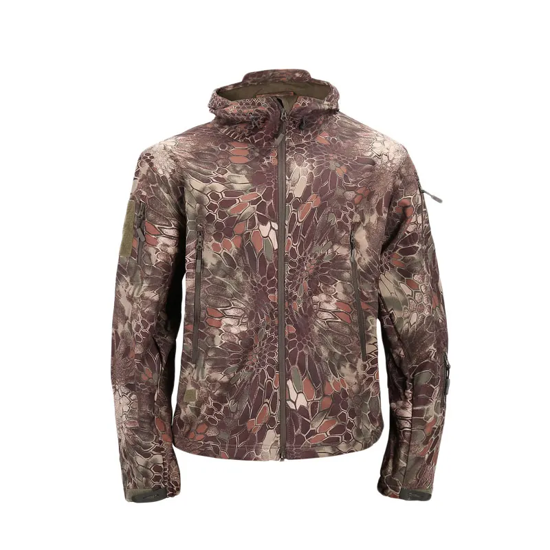 2018 Autumn Winter Men Jacket Tactical Windbreaker Camo Coat Waterproof Polar Warm Soft shell jackets Army Fleece Outwear Hooded | Мужская