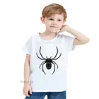 2018 летняя футболка с коротким рукавом для девочек и мальчиков, детская многоугольная Футболка с принтом паука, детская повседневная забавная одежда, HKP5696