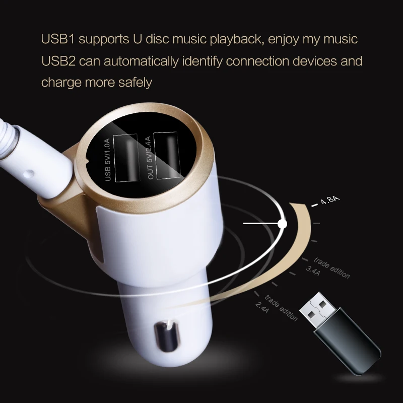 Автомобильный динамик Handfree Bluetooth музыкальный приемник Универсальный