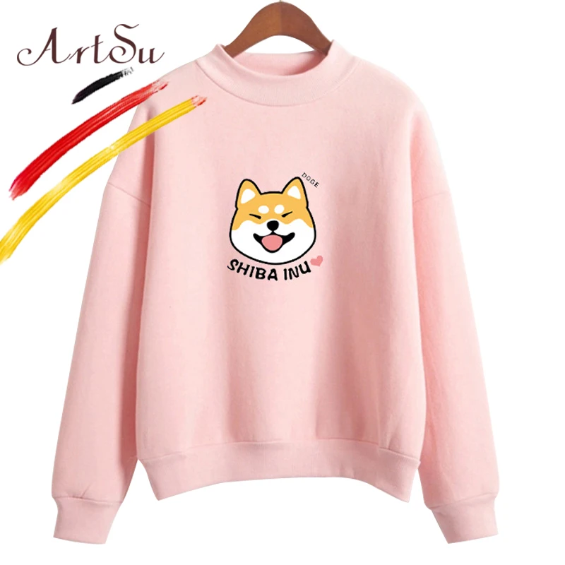 ArtSu/толстовки для девочек с рисунком милой собаки из мультфильма Kawaii женские
