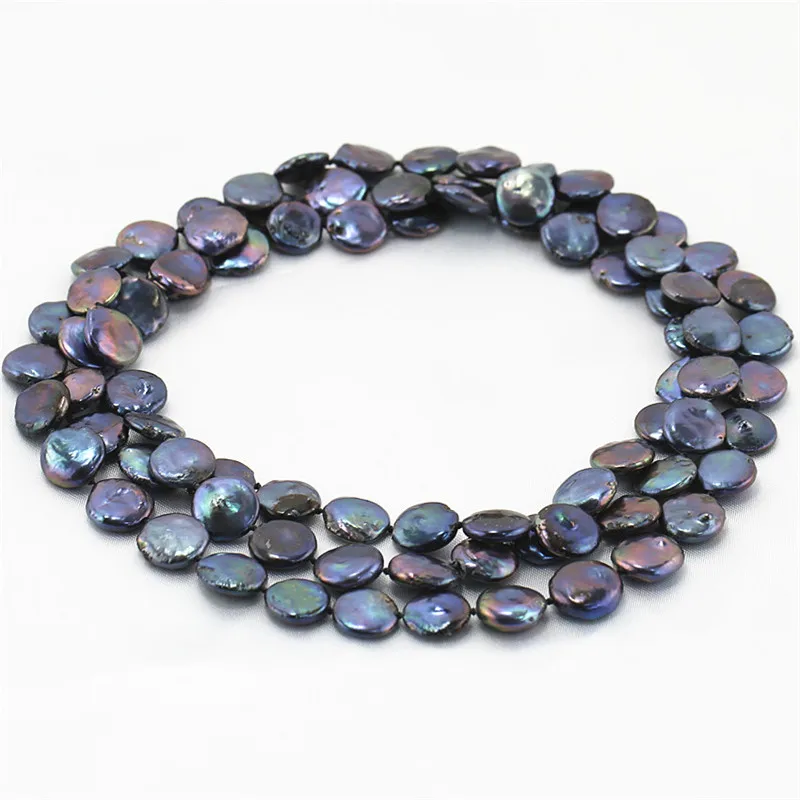 SNH 12mm AA coin black color 36inches selling well real pearl necklace for girl women | Украшения и аксессуары
