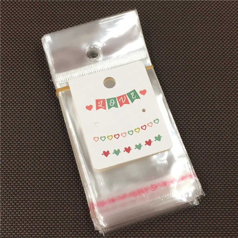 Креативная маленькая карточка для ушей гвоздиков 50 шт. + прозрачная пластиковая