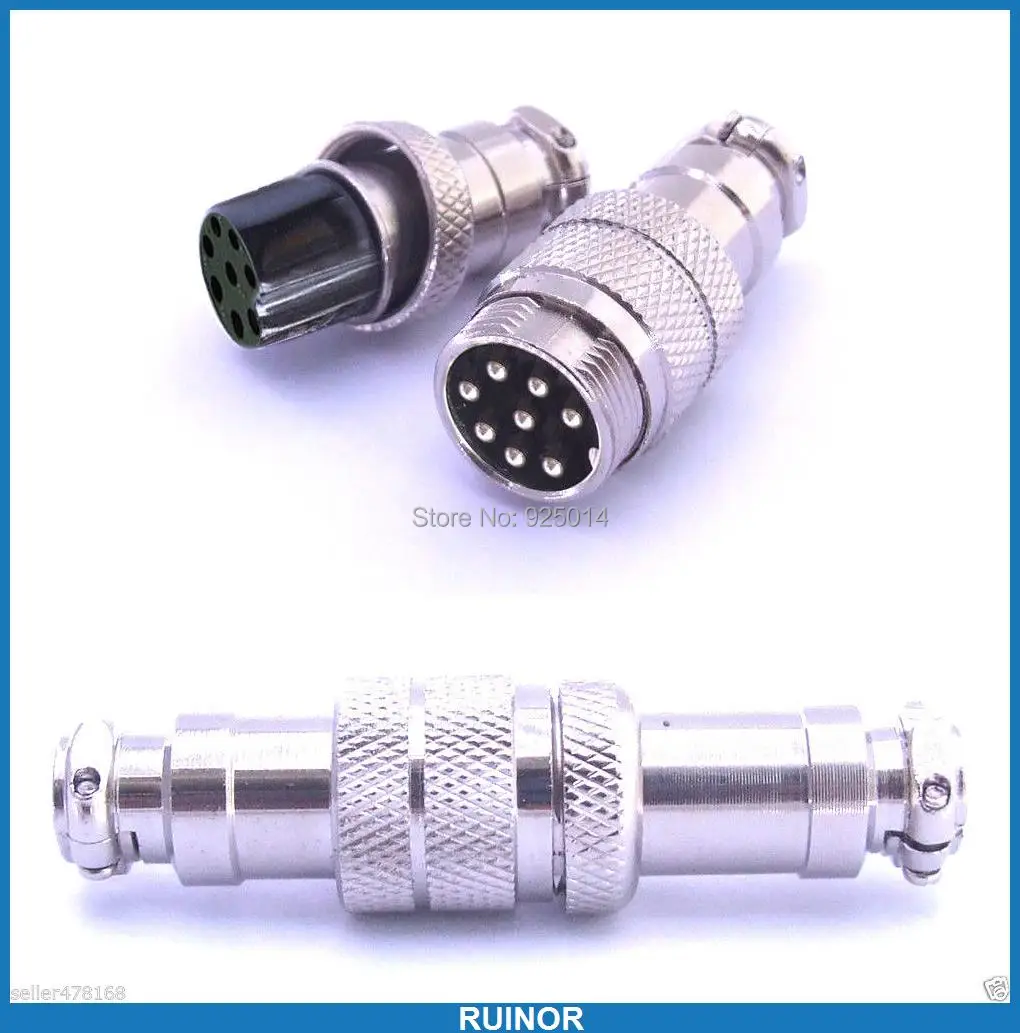 2 набора 8-контактный авиационный штекер штекер/гнездо металлическая панель