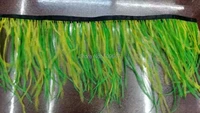 10meterslot5 6inches height greenyellow mixed ostrich feather trimwedding and party decoration ostrich feather lace fringe
