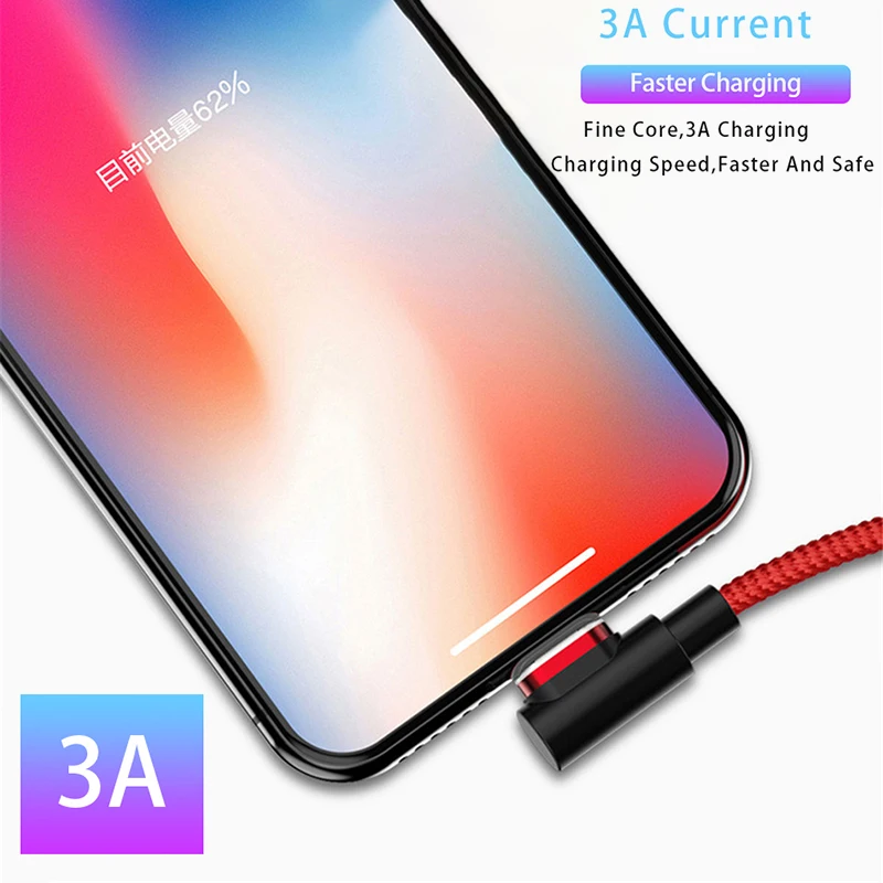 Магнитный зарядный кабель Micro usb type C провод 3A Быстрая зарядка для iphone X samsung S10 huawei USB C 90 градусов Магнитный шнур зарядного устройства