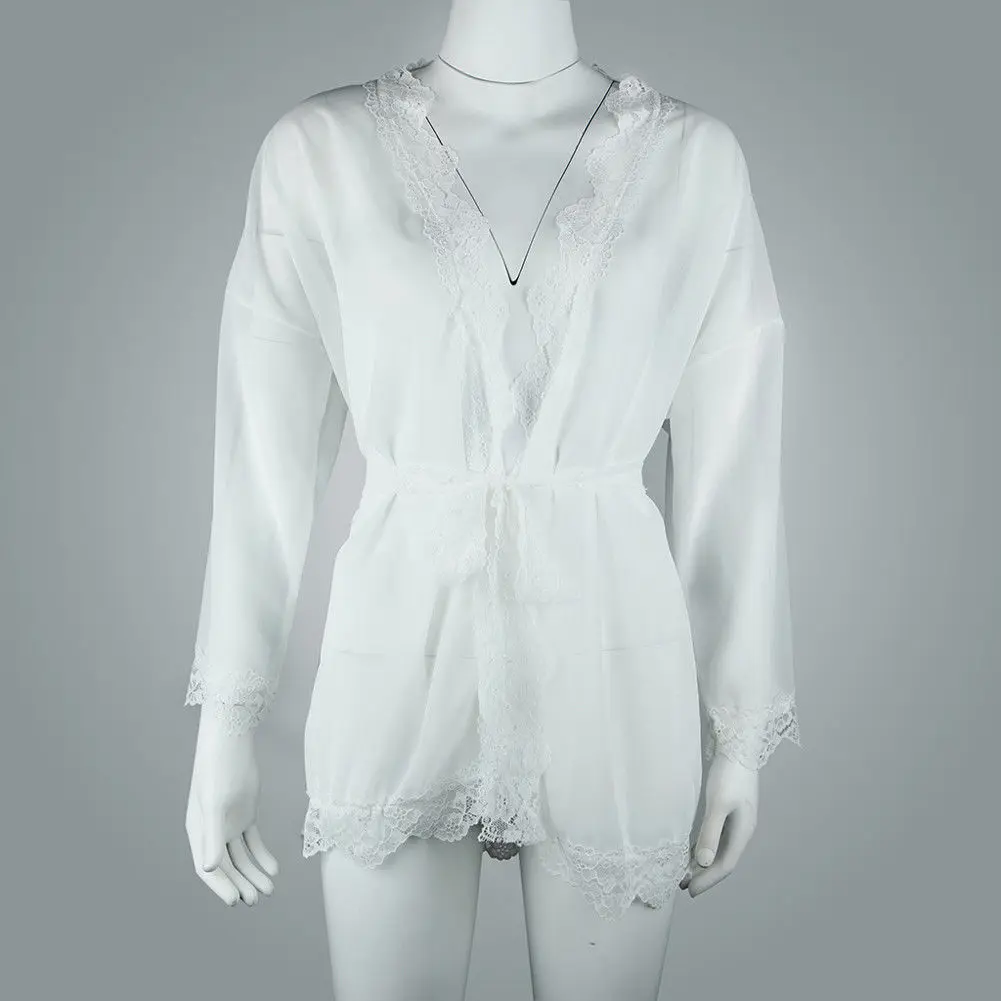 Модное сексуальное женское белье babydoll nuisette femme, женское шифоновое кружевное прозрачное белое нижнее белье, ночное белье, популярный эротический костюм