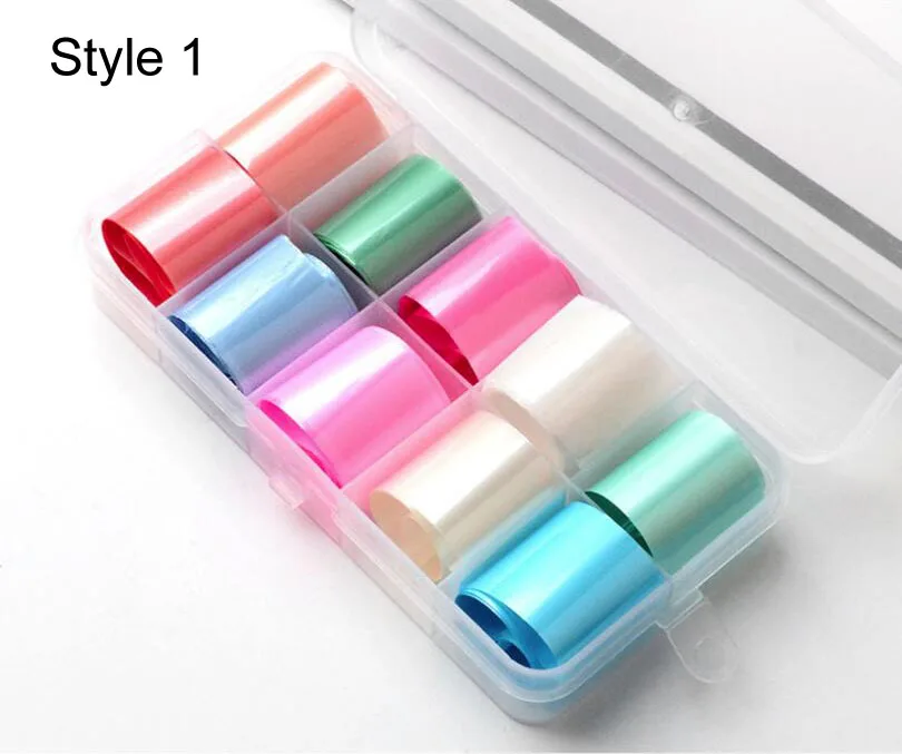 Style1 AddFavor Очаровательная наклейка из фольги для ногтей, цветная, звездная, переводная бумага, фольга, наклейки, сделай сам, дизайн, маникюр, украшение для ногтей - Цвет: Style1