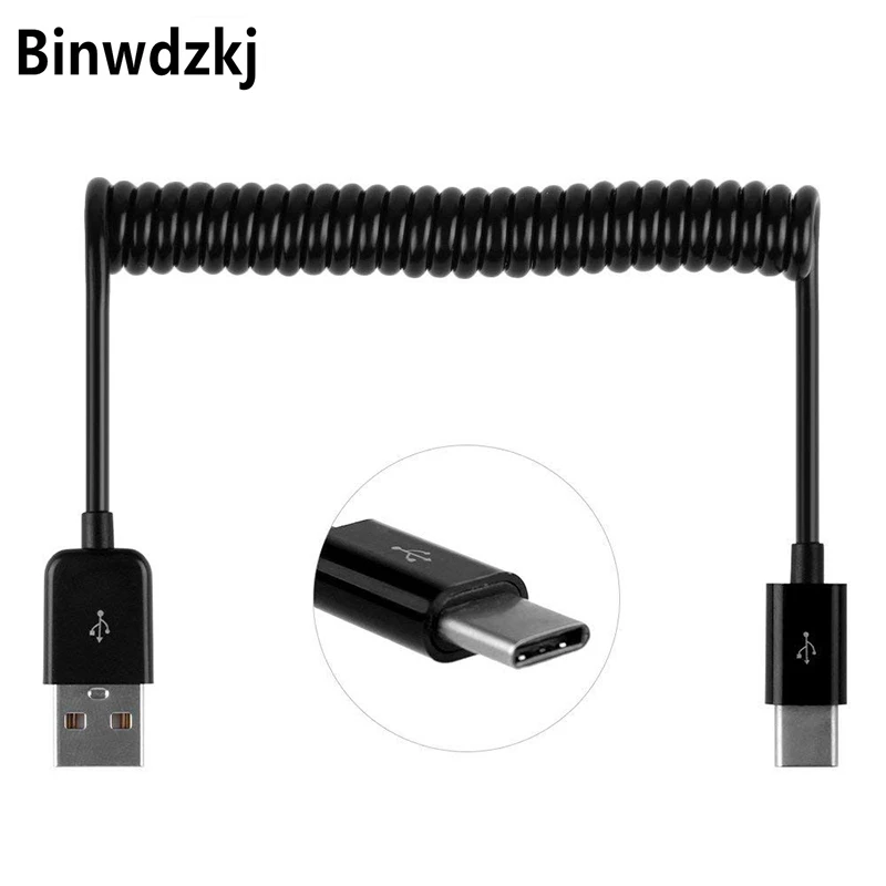 1 м 3 пружинный спиральный Выдвижной USB кабель типа C Быстрая зарядка для Samsung S8 S9 S10
