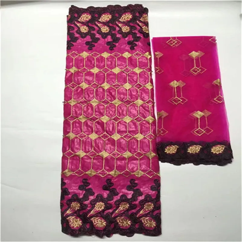 Африканский Кружево ткань Базен Riche с 2 ярдов Африки Тюль 2017 последние Getzner для