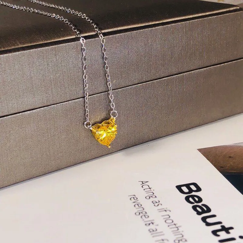 Женское Ожерелье SM из стерлингового серебра 925 пробы с желтым цирконием