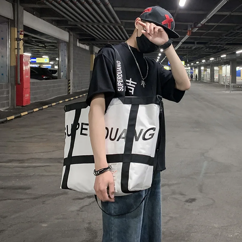 Большая вместительная мужская сумка через плечо Студенческая для компьютера