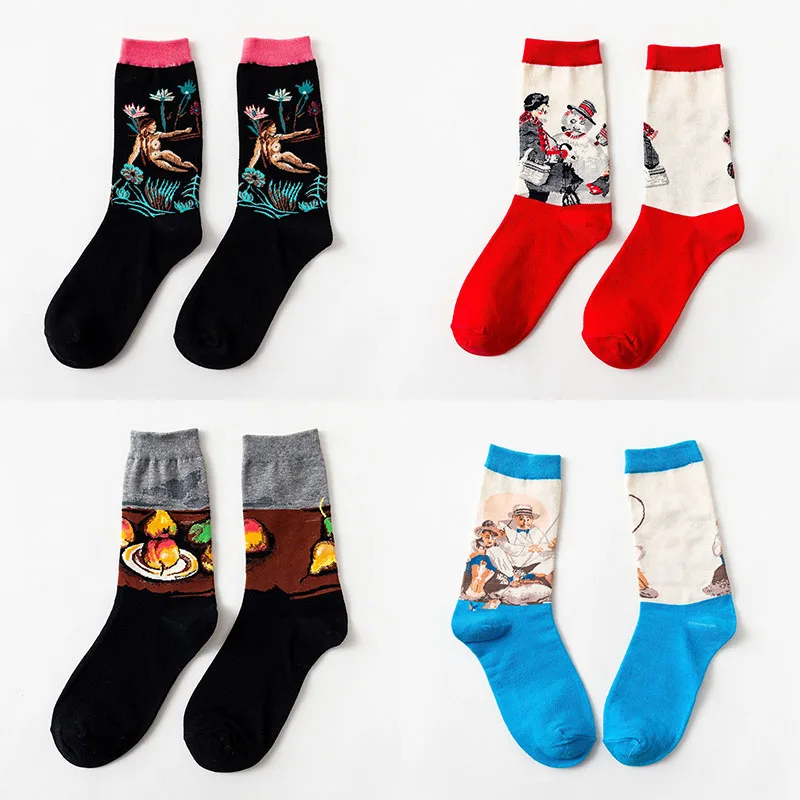 Новинка парижские винтажные модные носки унисекс счастливые для женщин и мужчин