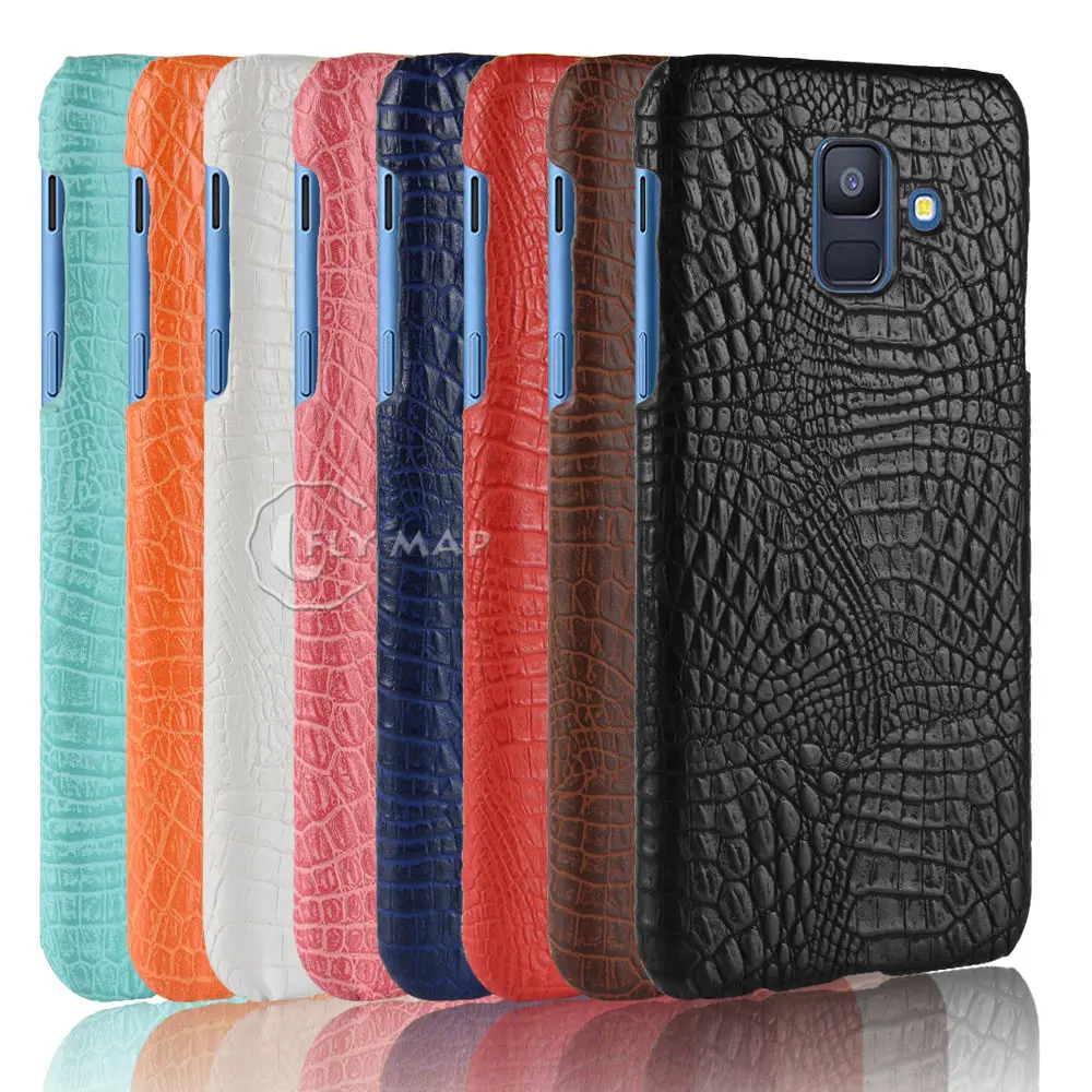 Чехол из крокодиловой кожи для Samsung Galaxy A6 2018 SM A600 A600F A600FN A600F/DS Жесткий ПК чехол