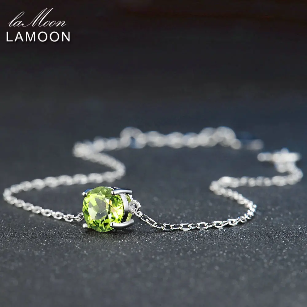 LAMOON 7 мм Натуральная круглая огранка женское серебряное ювелирное изделие