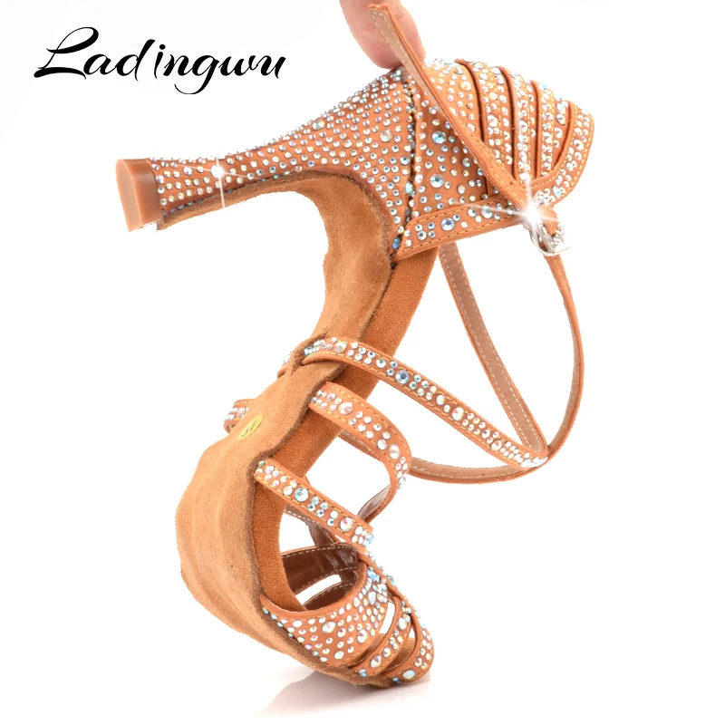 Ladingwu/танцевальная обувь для латинских женщин сальса шелковая атласная