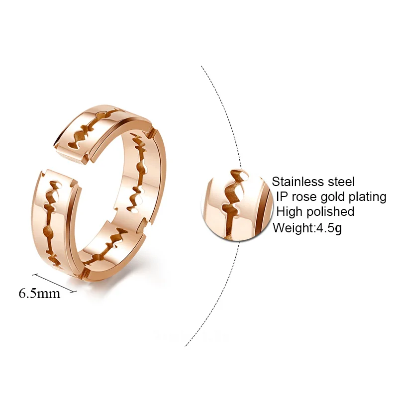 Уникальное кольцо для бритья мужчин и женщин черное/розовое золото/серебро