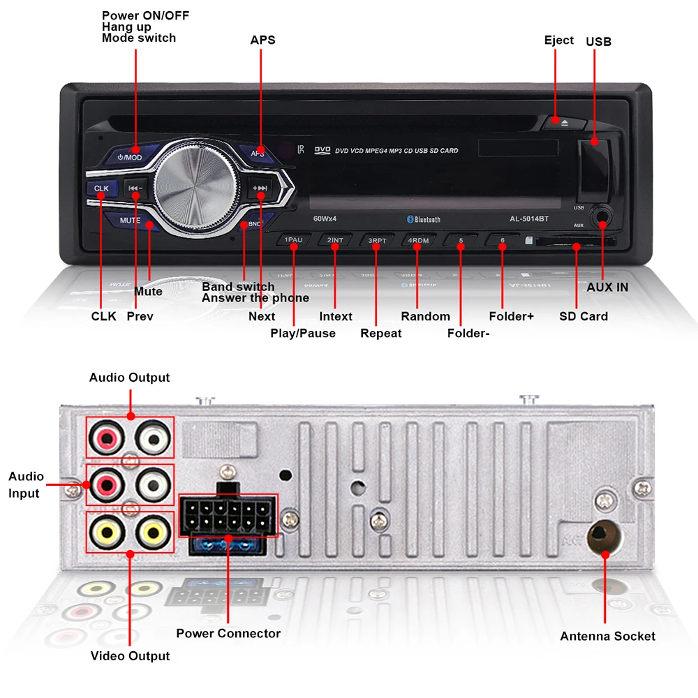 Радио автомобильный CD плеер Automotivo 1 Din 12 в Bluetooth Авторадио аудио авто стерео USB AUX DVD