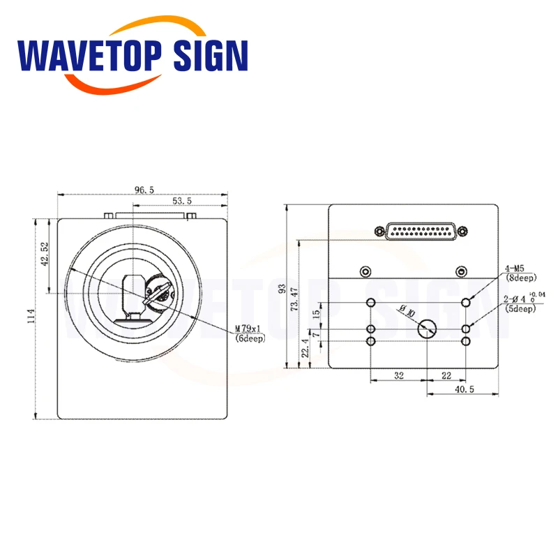 Оптоволоконный лазерный сканер WaveTopSign набор головок Galvo открытый 10 мм