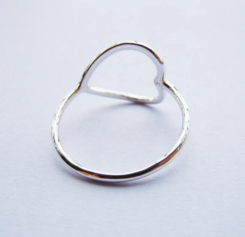 Кольцо в форме сердца из серебра 925 пробы|solid sterling silver|ring ring925 silver rings |