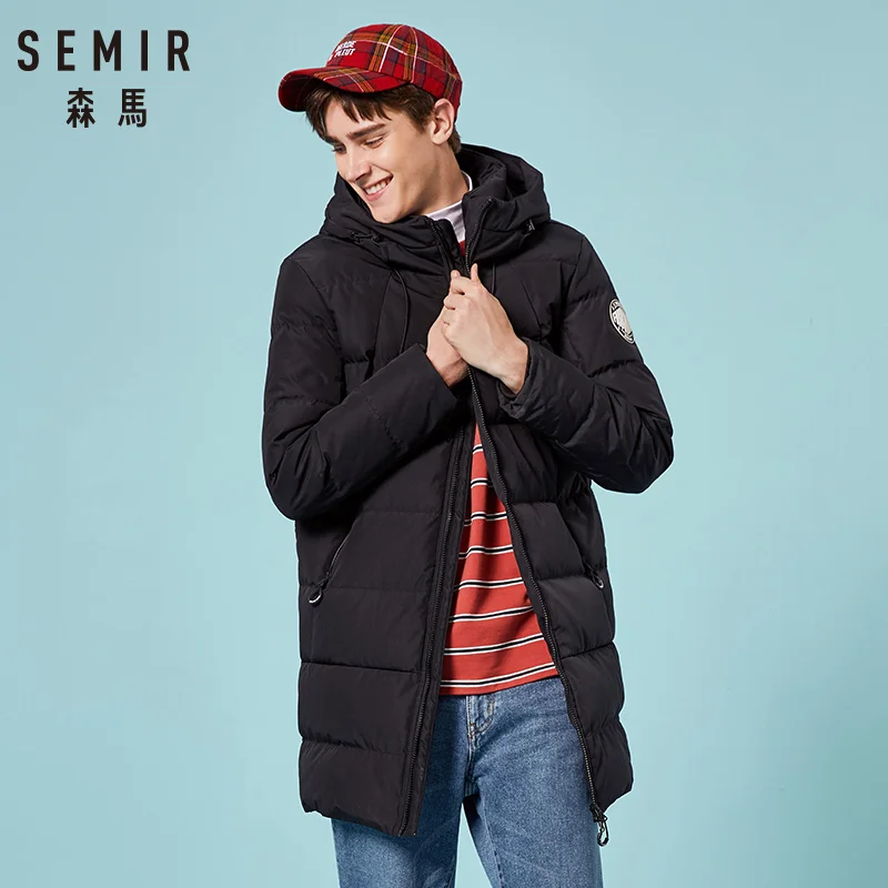 SEMIR уплотненный зимний мужской пуховик брендовая одежда с капюшоном теплый