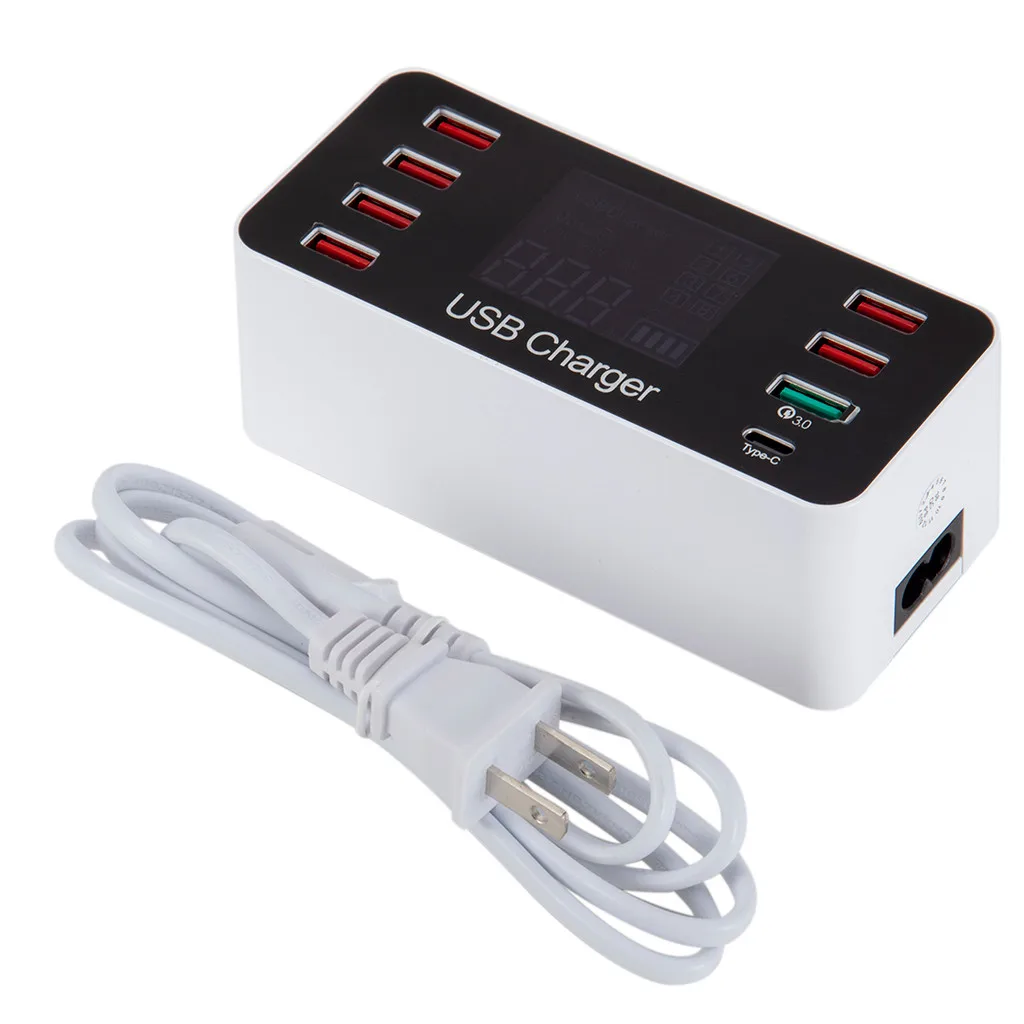 CARPRIE 8 Порты и разъёмы мульти быстрый USB Зарядное устройство быстрой зарядки 3,0 несколько зарядка через usb Универсальный usb-концентратор Зарядное устройство QC3.0 светодиодный Дисплей+ штепсельная вилка стандарта США