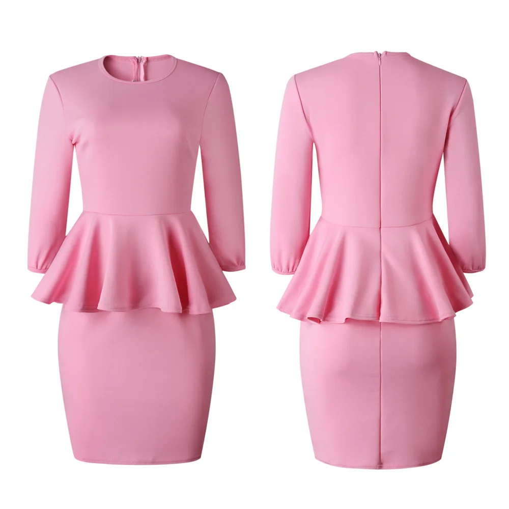 2019 для женщин летнее платье оборками XXL офисные Женский Бандаж Bodycon Мода