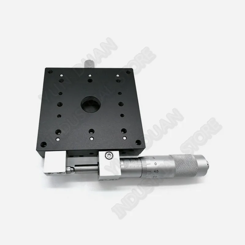 

X Axis 80*80mm Manual Displacement Trimming Platform Cross Roller Guide Way Linear Stage Sliding Table High precision LX80-L