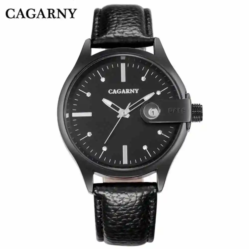 

CAGARNY Women Watches Fashion Rhinestone Leather Strap Quartz Watch Ladies Calendar Clock Top Luxury Brand Girls Wristwatches