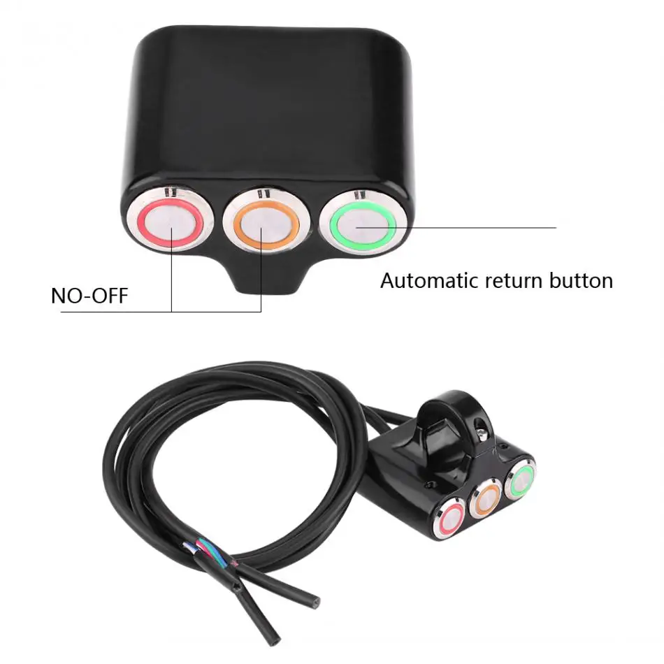 Универсальный переключатель Руля Мотоцикла клаксон кнопка питания двигателя