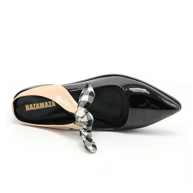 RAZAMAZA модные женские туфли из натуральной кожи босоножки на высоком каблуке Для