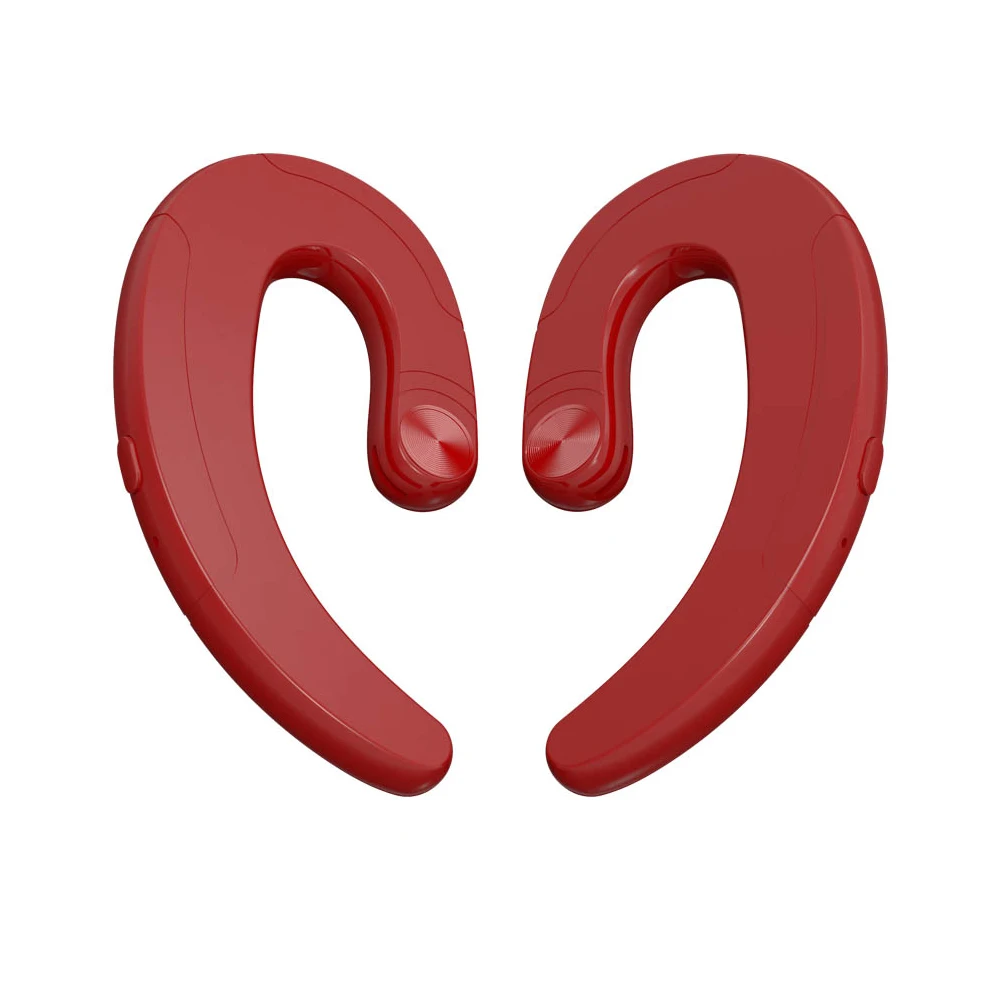 Two Ear Red Color Наушники с костной проводимостью, Bluetooth наушники, беспроводные наушники с микрофоном, спортивные наушники, гарнитура для Xiaomi, для iPhone - Цвет: Two Ear Red Color