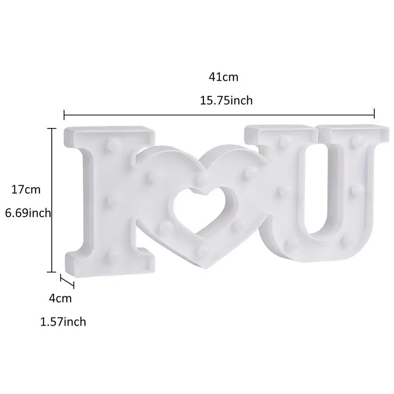 

Valentine's Day Present Party Decoration 3D Love Heart LED Letter Lamps Indoor Decorative 41*4*17CM Clear Stock Sales