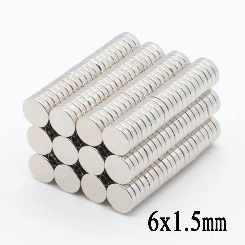 

500PCS 6x1.5 mm Rare Earth Magnets Round NdFeB Magnets Magnets Strong Magnetic Neodymium Magnets Cylinder 6*1.5mm