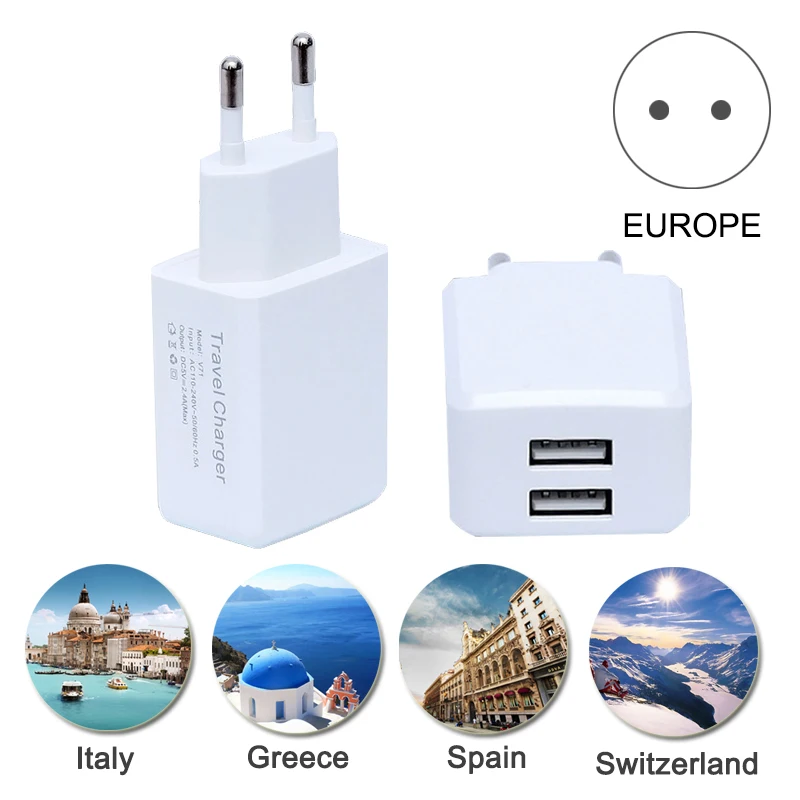Двойной USB Мобильный телефон зарядное устройство 5V 2A Европейский стандарт ЕС США